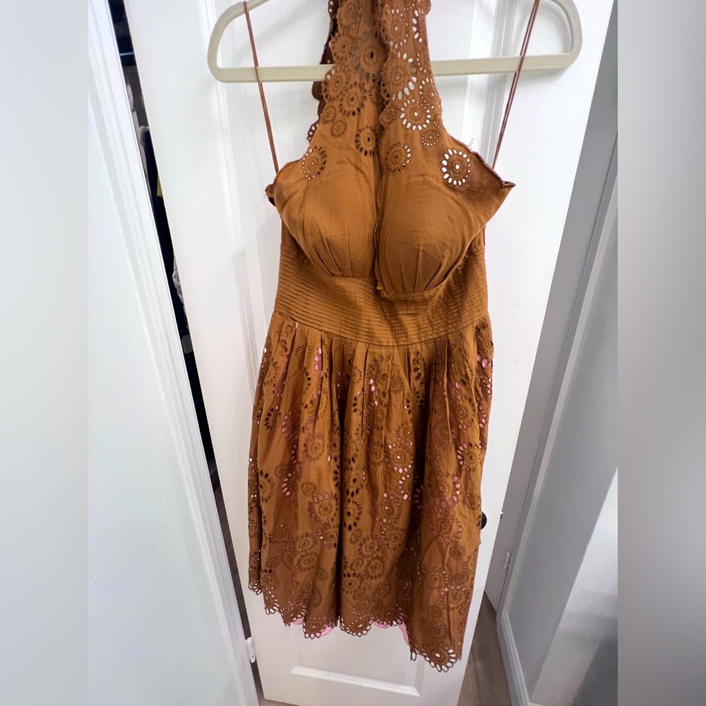 Brown and pink lace summer dress by Catherine Malandrino - S 🤎🩷!